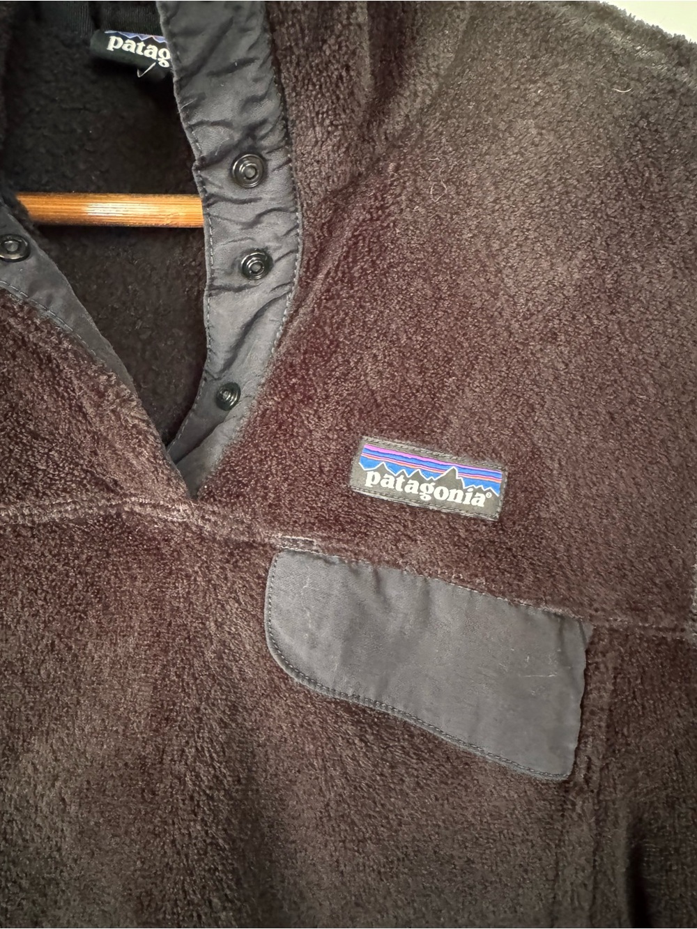 Patagonia Black Snap-T Synchilla Fleece Pullover Jacket - Picture 4 of 7